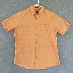 Eddie Bauer Shirt Mens Medium Orange Button Down Short Sleeve Classic Fit
